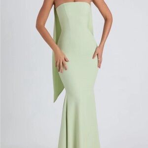 Oh Polly Strapless Light Green Dress